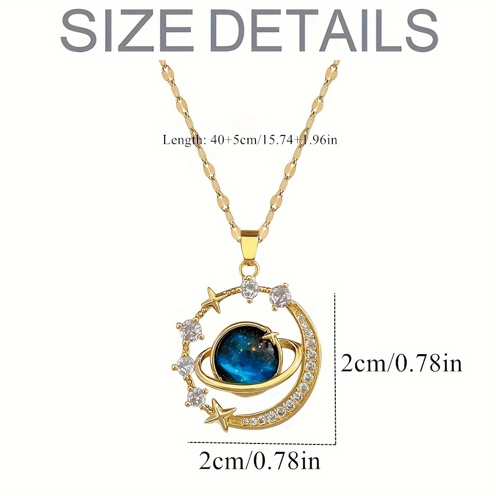 18K Gold-Plated Starry Sky & Planet Necklace: Celestial Beauty - Picture 6 of 7
